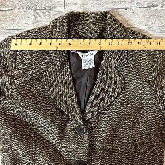 George | Tweed Blazer Jacket | Darkest Brown | Size: 10 - Picture 7 of 10